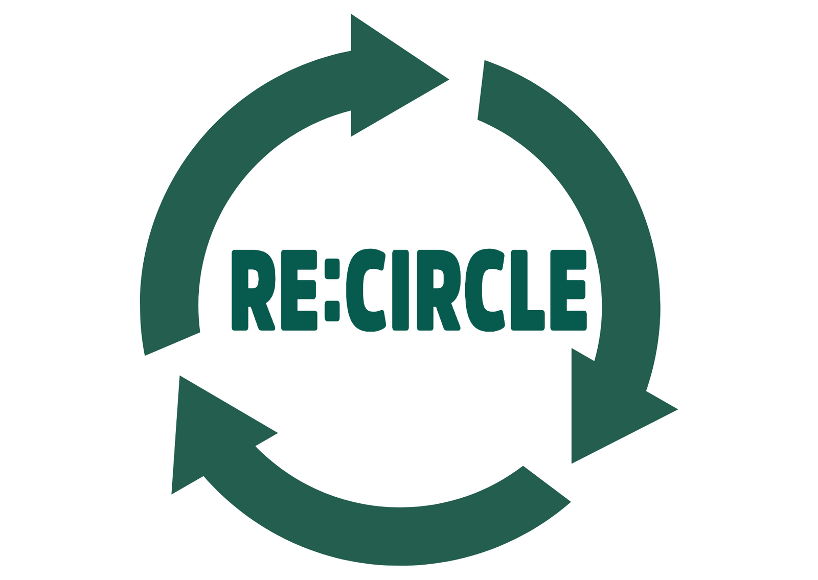 Grünes Kreislaufsymbol mit dem Text RE:CIRCLE in der Mitte